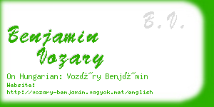 benjamin vozary business card